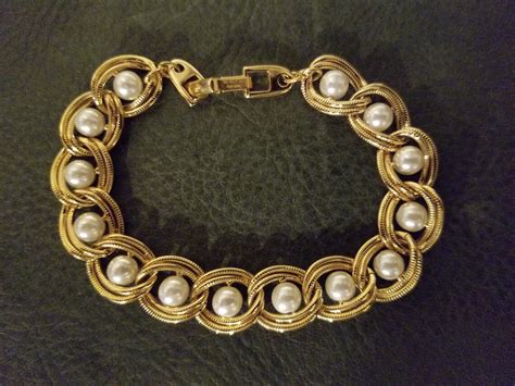 Gold vermeil jewelry can lose its shine and color if exposed to water, chemicals, or abrasion. . Napier pearl bracelet